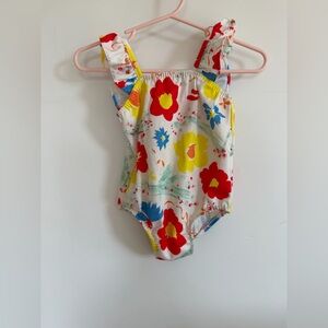 Vibrant Floral Kids One Piece Swimsuit